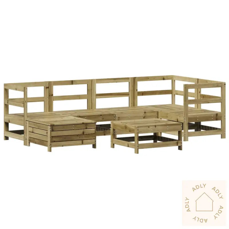 Hagesofasett 7 Deler Impregnert Furu
