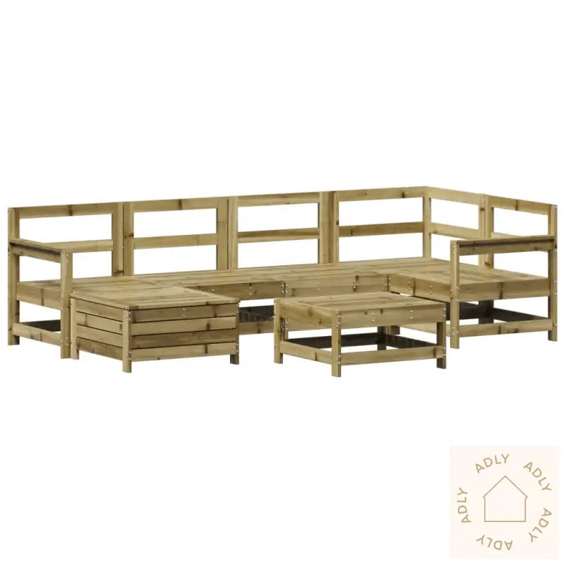 Hagesofasett 7 Deler Impregnert Furu