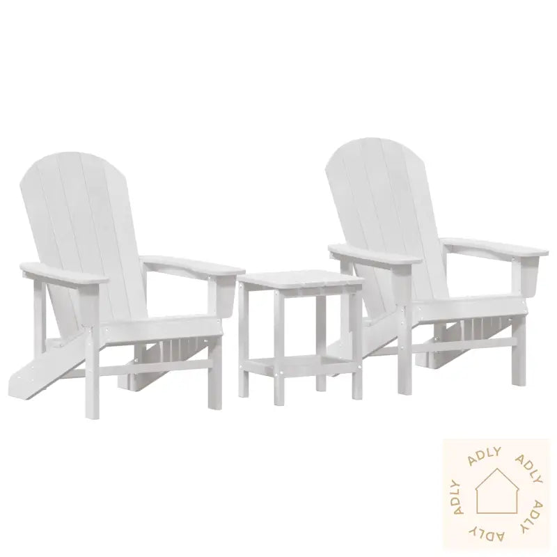 3-Delt Hage Lounge-Sett Hvit Hdpe