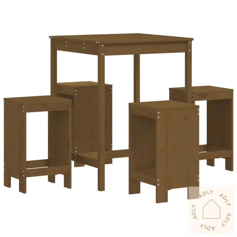 Hagebarsett 5 Deler Honningbrun Heltre Furu