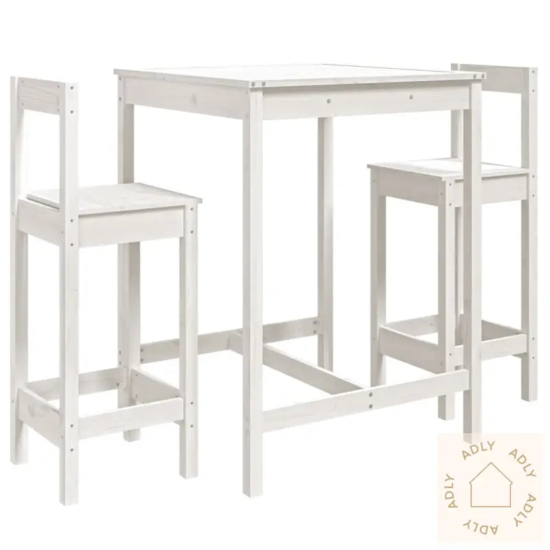 Hagebarsett 3 Deler Hvit Heltre Furu