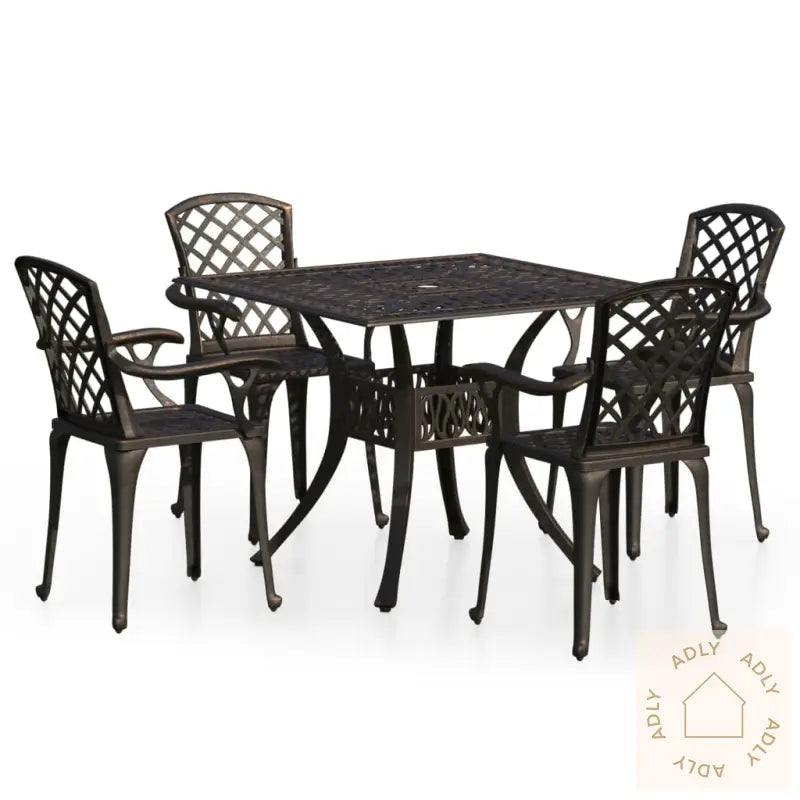Bistrosett 5 Deler Støpt Aluminium Bronse
