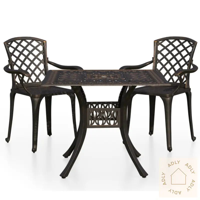 Bistrosett 3 Deler Støpt Aluminium Bronse