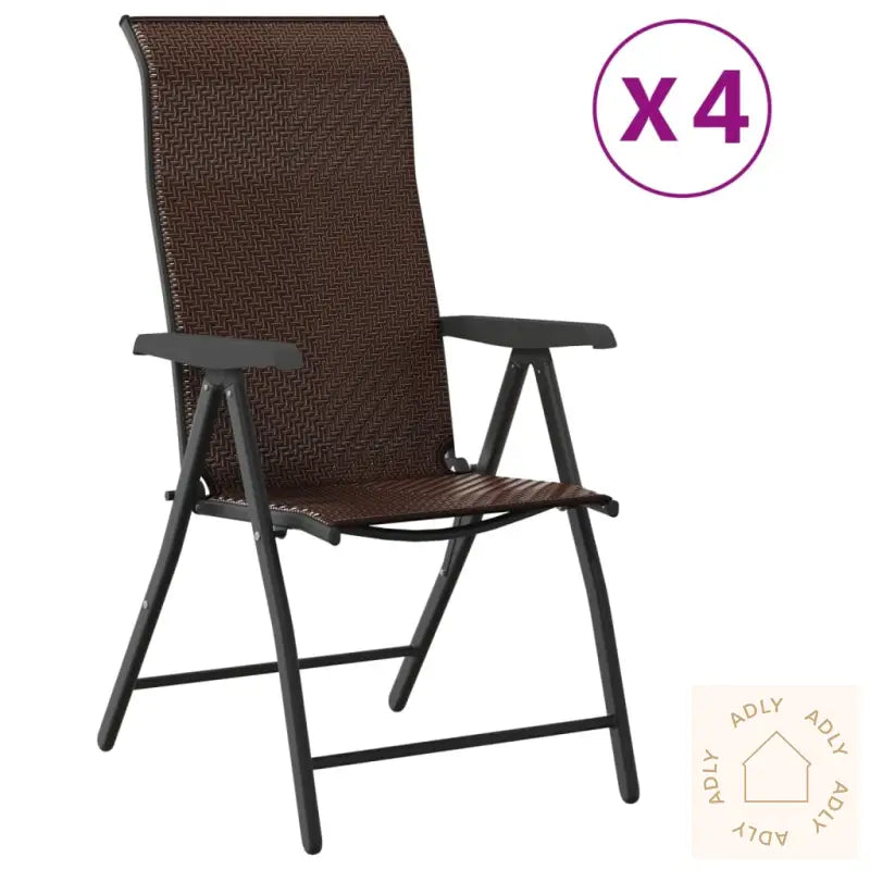 Sammenleggbare Hagestoler 4 Stk Brun Polyrotting