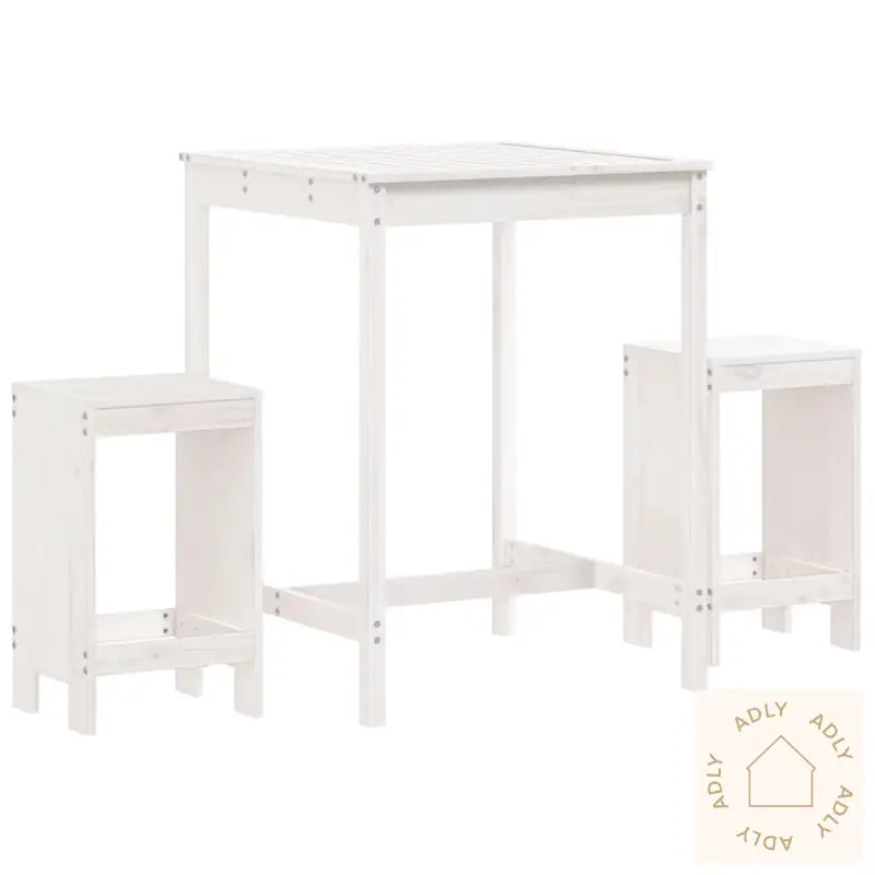 Hagebarsett 3 Deler Hvit Heltre Furu