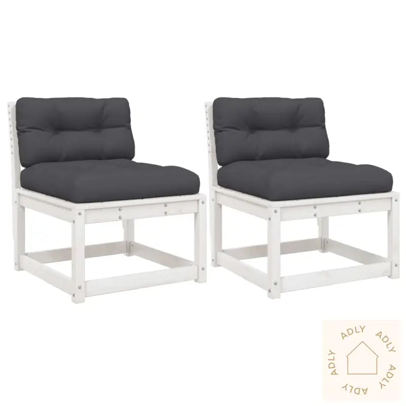 Hagesofaer Med Puter 2 Stk Hvit Heltre Furu