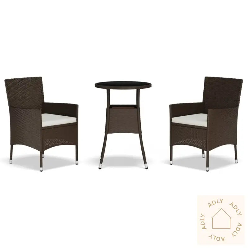 Hagebistrosett Med Puter 3 Deler Brun Polyrotting