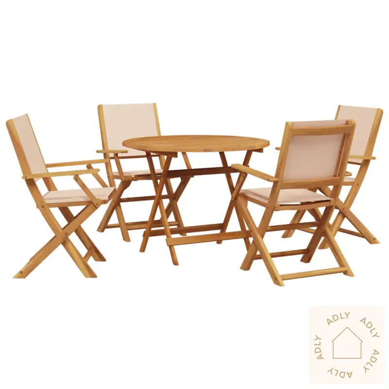 Hagespisegruppe 5 Deler Beige Stoff Og Heltre