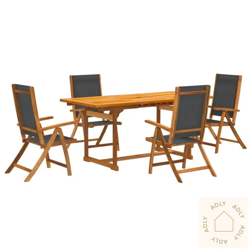 Hagespisegruppe 5 Deler Heltre Akasie Og Textilene