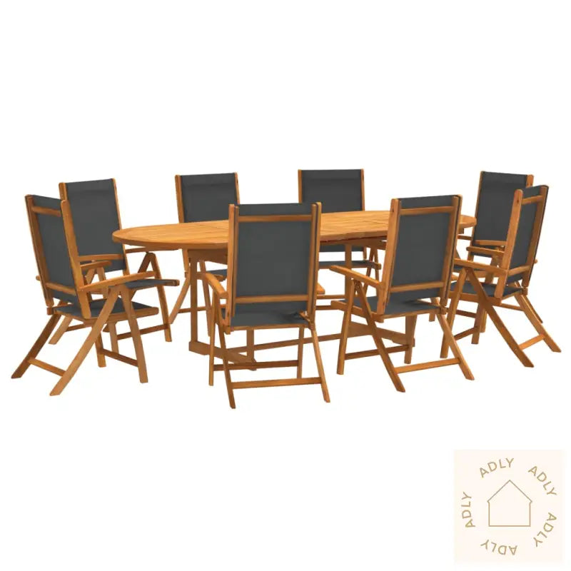 Hagespisegruppe 9 Deler Heltre Akasie Og Textilene