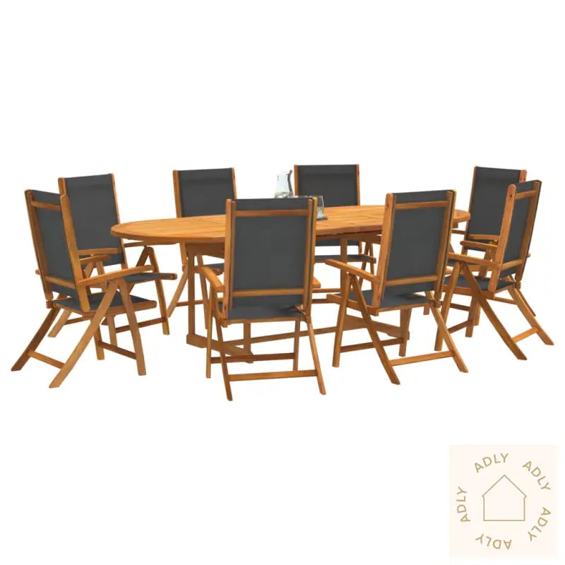 Hagespisegruppe 9 Deler Heltre Akasie Og Textilene