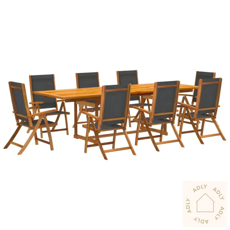 Hagespisegruppe 9 Deler Heltre Akasie Og Textilene