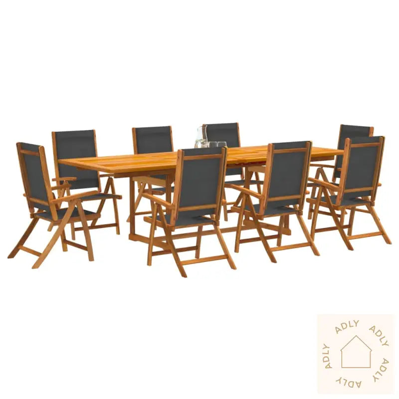 Hagespisegruppe 9 Deler Heltre Akasie Og Textilene