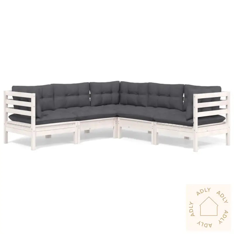Hagesofagruppe Med Puter 5 Deler Hvit Heltre Furu