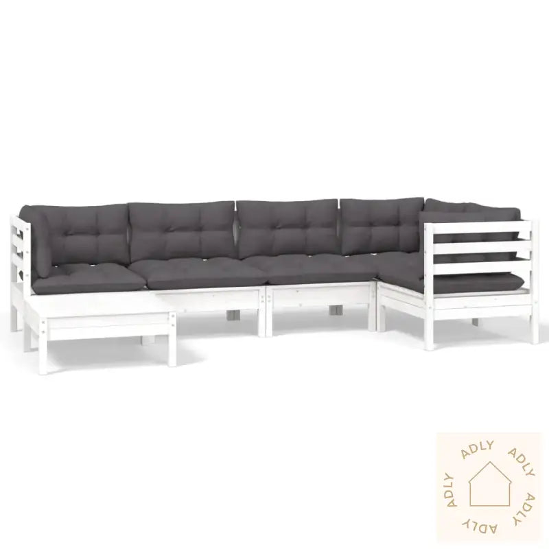Hagesofagruppe Med Puter 6 Deler Hvit Heltre Furu