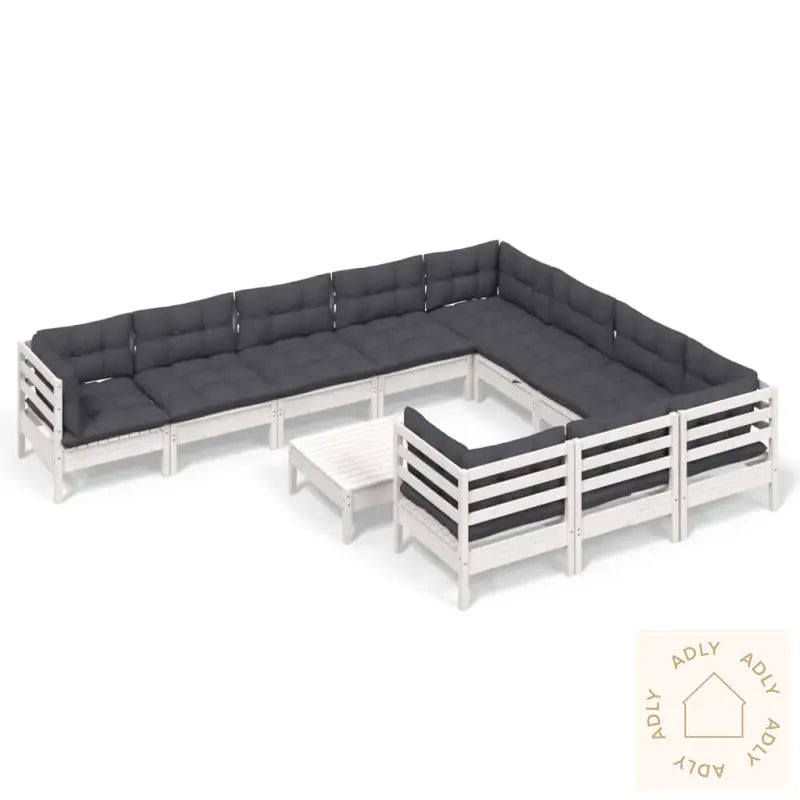 Hagesofagruppe Med Puter 11 Deler Hvit Heltre Furu