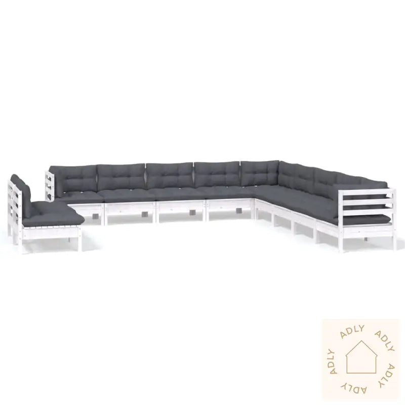 Hagesofagruppe Med Puter 11 Deler Hvit Heltre Furu