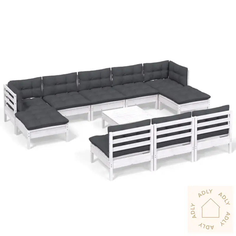 Hagesofagruppe Med Puter 11 Deler Hvit Heltre Furu