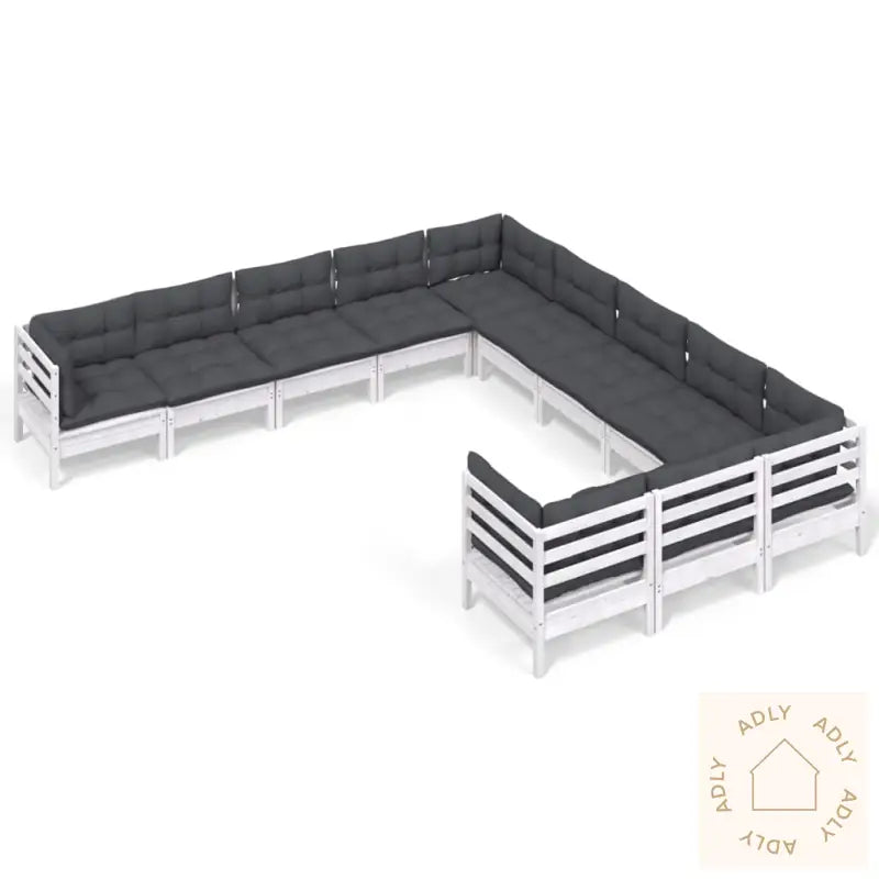 Hagesofagruppe Med Puter 11 Deler Hvit Heltre Furu
