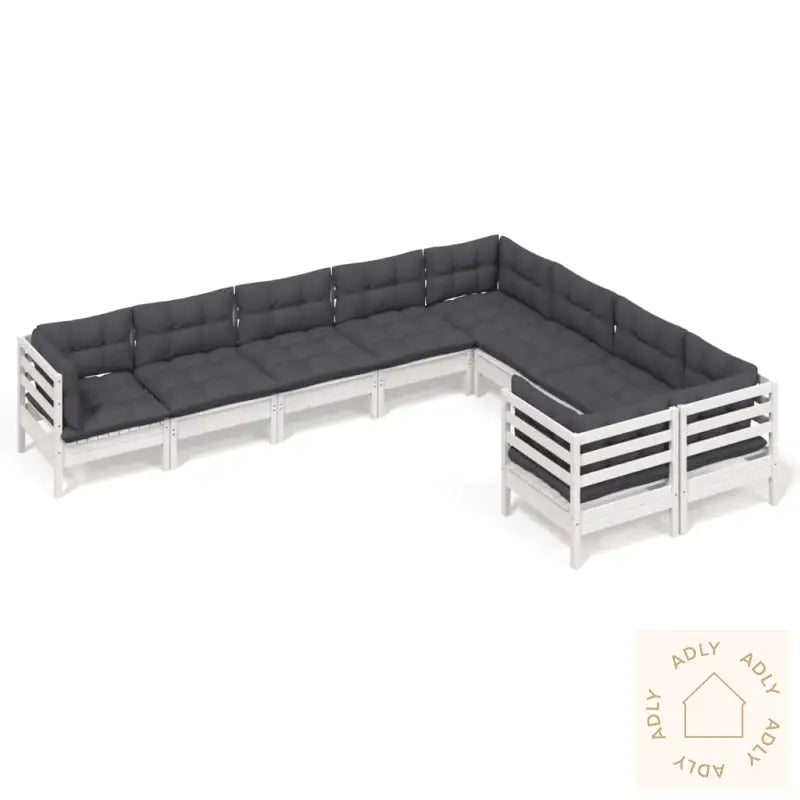 Hagesofagruppe Med Puter 9 Deler Hvit Heltre Furu