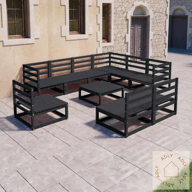 Hagesofagruppe 10 Deler Svart Heltre Furu