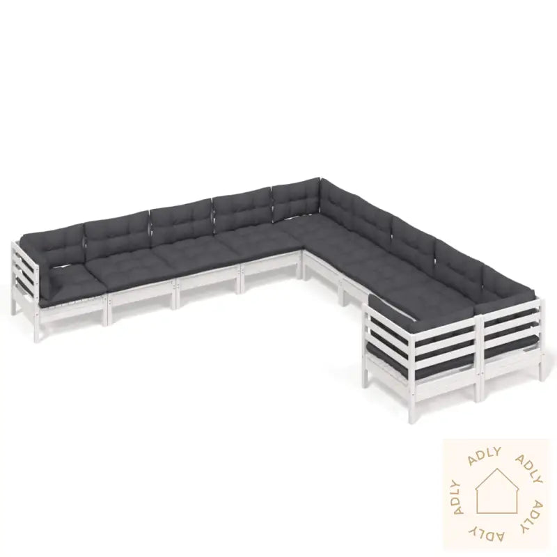 Hagesofagruppe Med Puter 10 Deler Hvit Heltre Furu