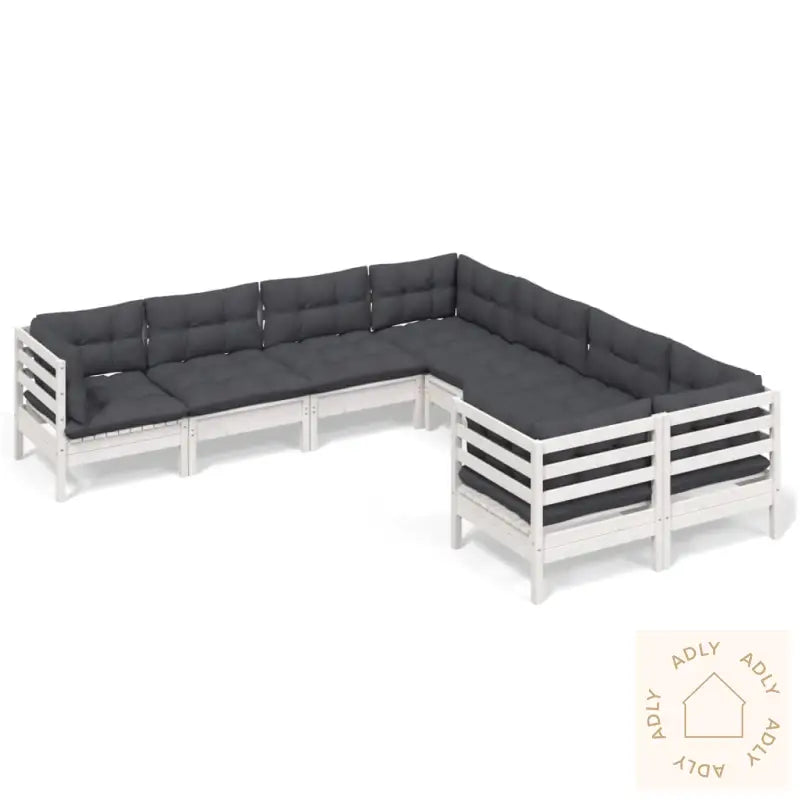 Hagesofagruppe Med Puter 8 Deler Hvit Heltre Furu
