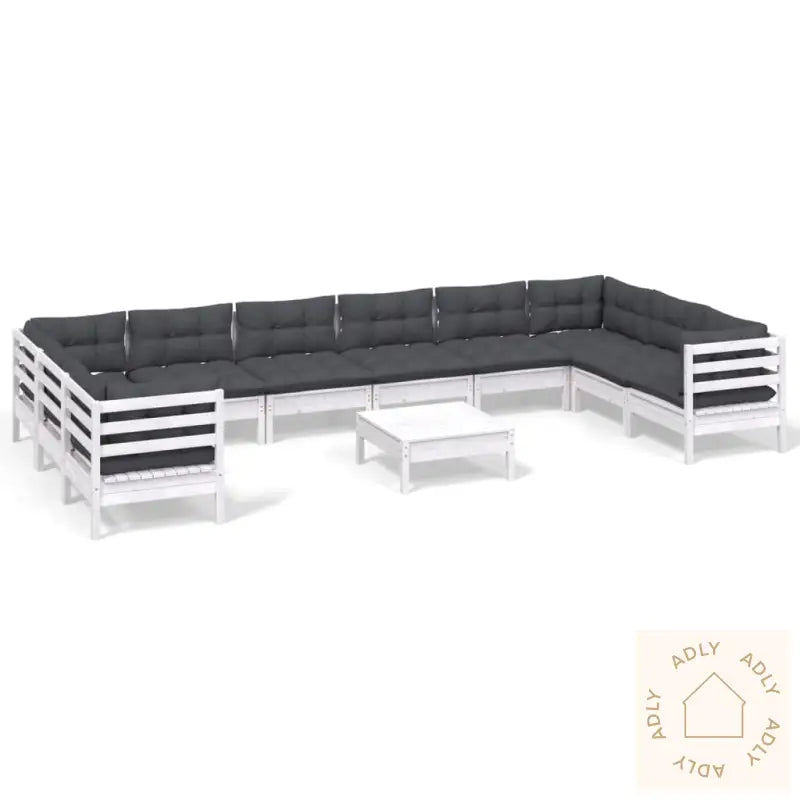 Hagesofagruppe Med Puter 11 Deler Hvit Heltre Furu