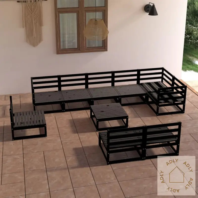 Hagesofagruppe 10 Deler Svart Heltre Furu