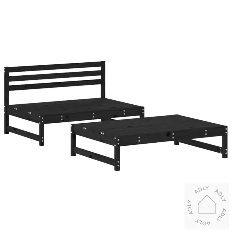 Hagesofagruppe Svart 2 Deler Svart Heltre Furu