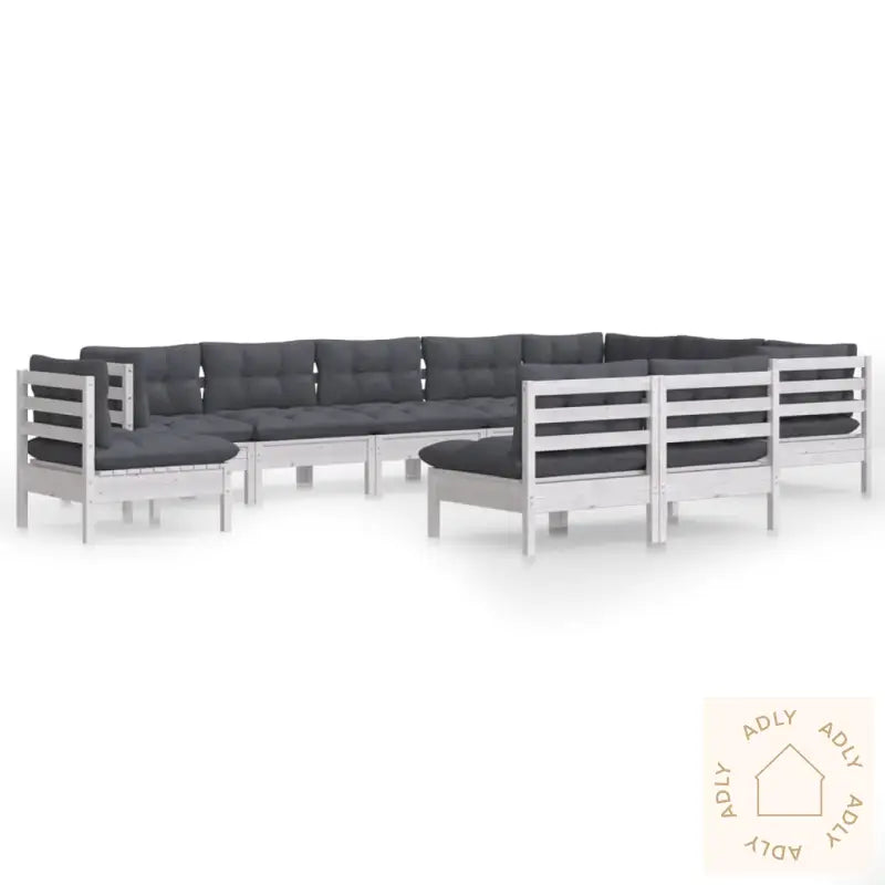 Hagesofagruppe Med Puter 10 Deler Hvit Heltre Furu