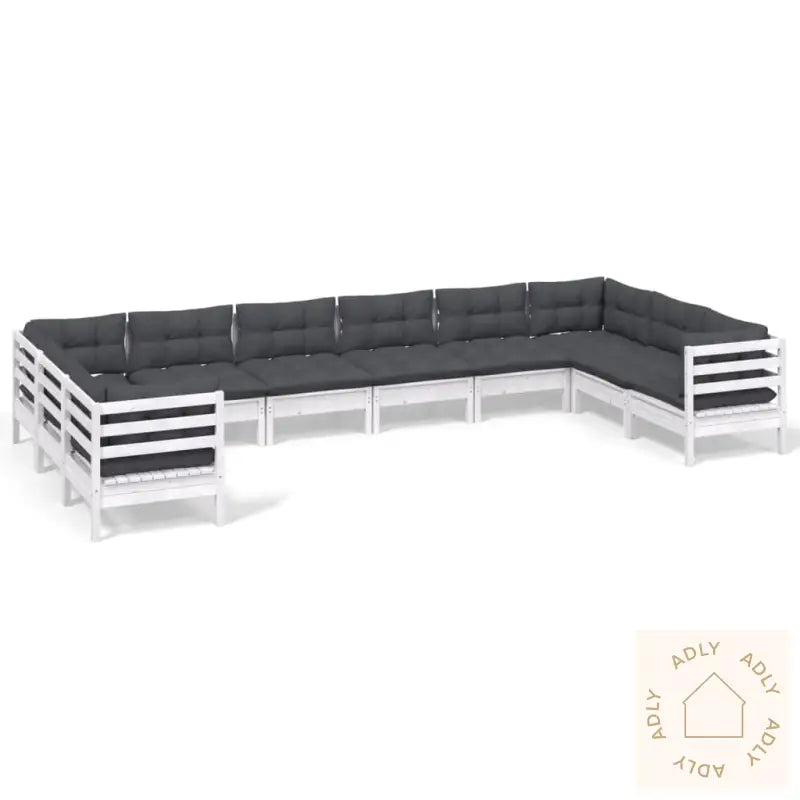 Hagesofagruppe Med Puter 10 Deler Hvit Heltre Furu