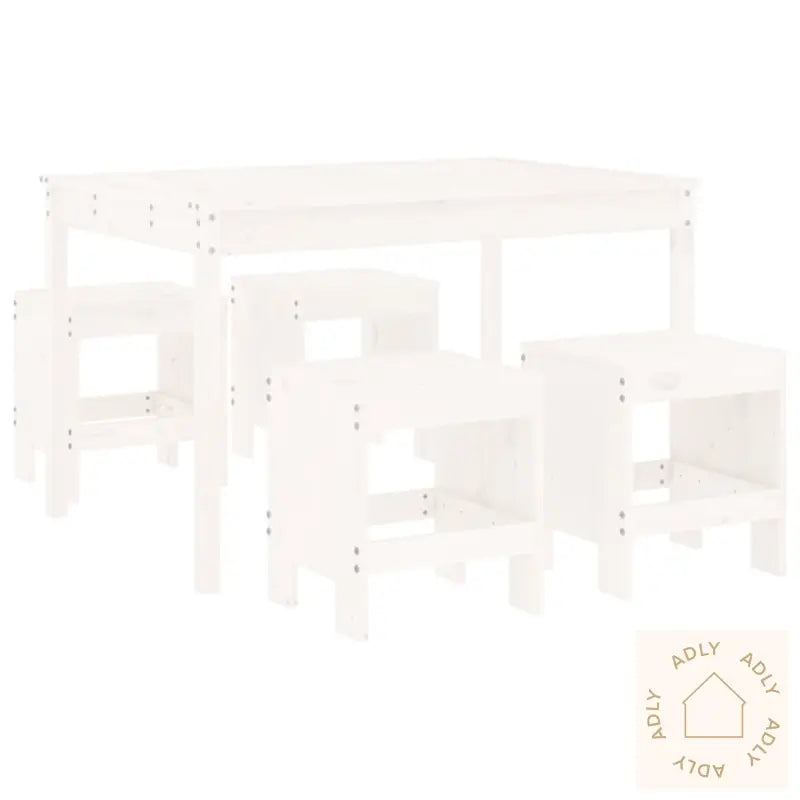 Hagespisestue 5 Deler Hvit Heltre Furu