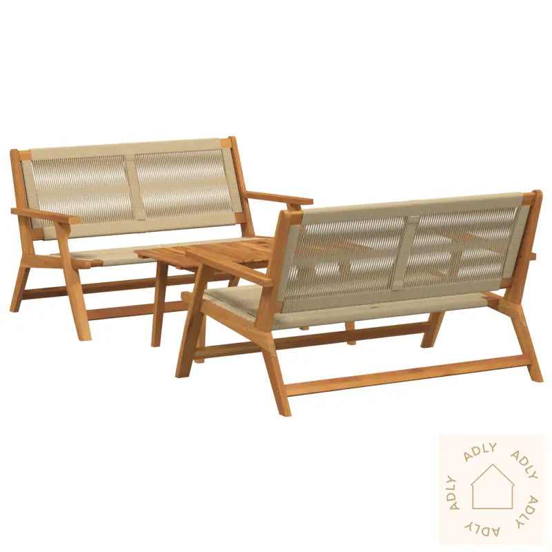 Hage Stoler Med Bord 3 Stk Beige Massivt Akasietre