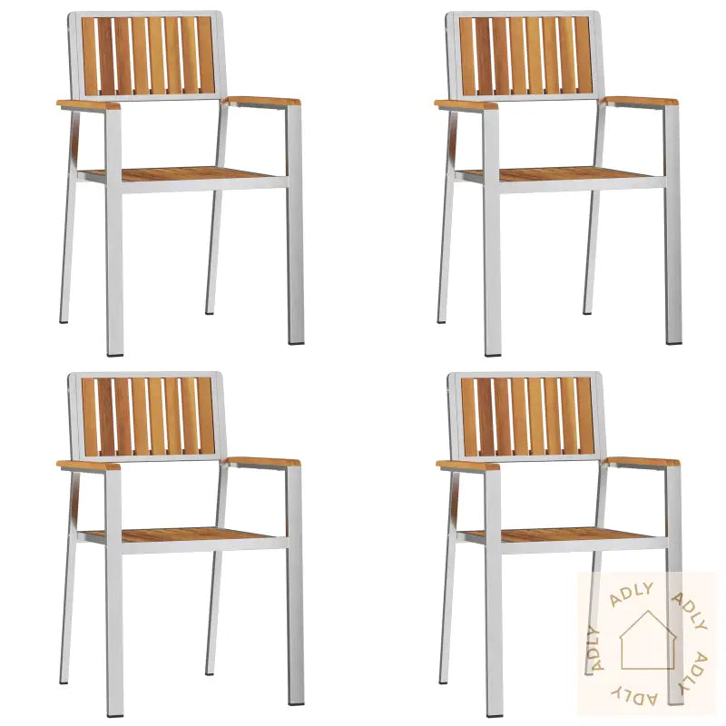 Stable Hagemøbler 4 Stk Solid Akasietre Og Rustfritt Stål