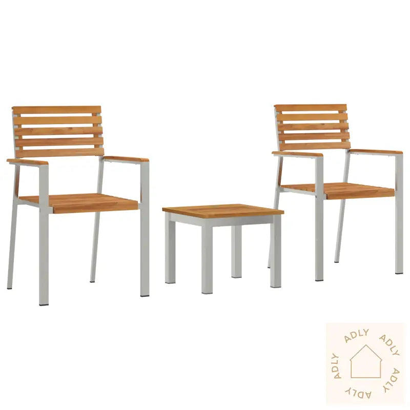 3-Delt Hagemøbelsett Massivt Tre Teak