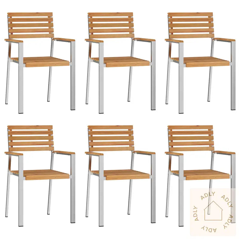 Hagemøbler 6 Stk 54.5X56X89 Cm Solid Teak