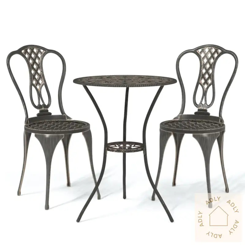 Bistrosett 3 Deler Støpt Aluminium Bronse