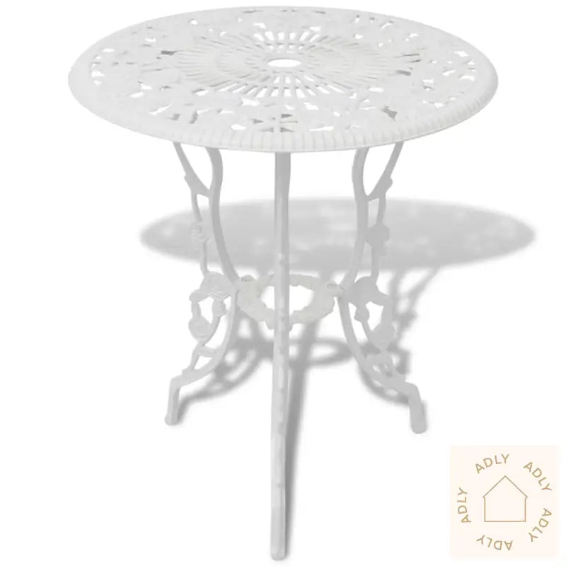 Bistrosett 3 Deler Støpt Aluminium Hvit