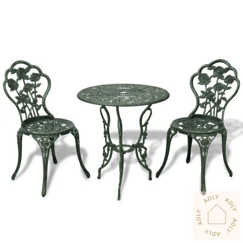 Bistrosett 3 Deler Støpt Aluminium Grønn