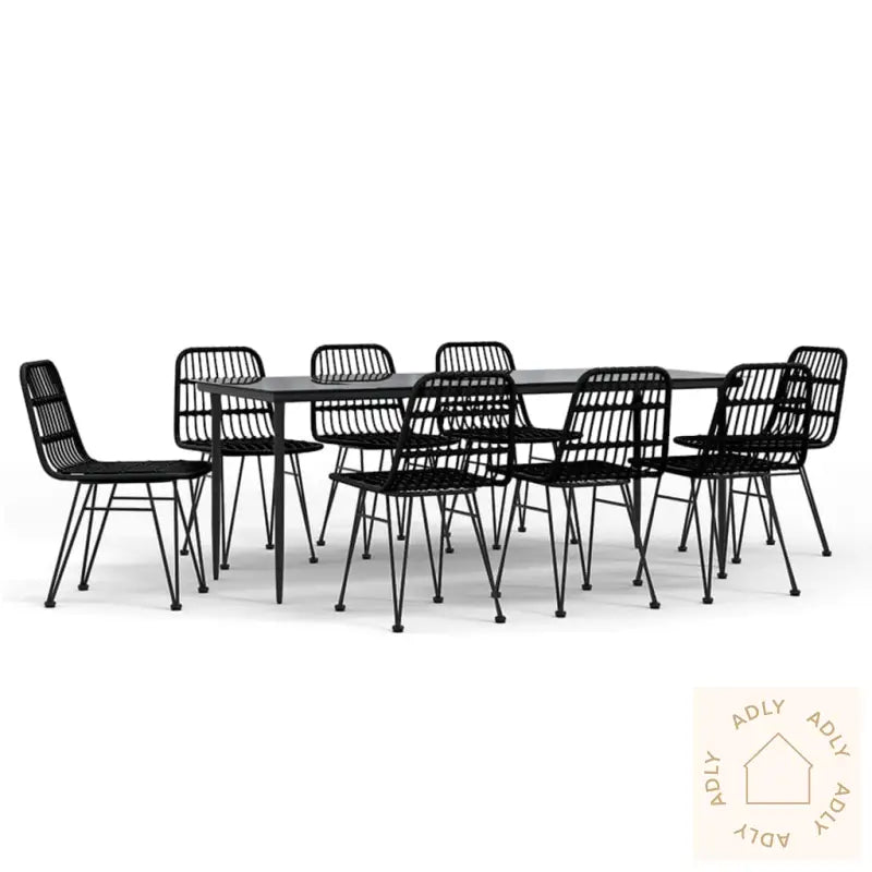 Hagespisegruppe 9 Deler Svart Polyrotting