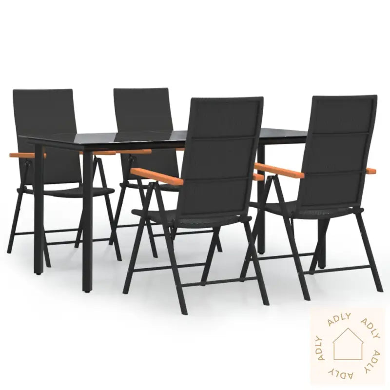 Hagespisegruppe 5 Deler Svart Og Brun Polyrotting
