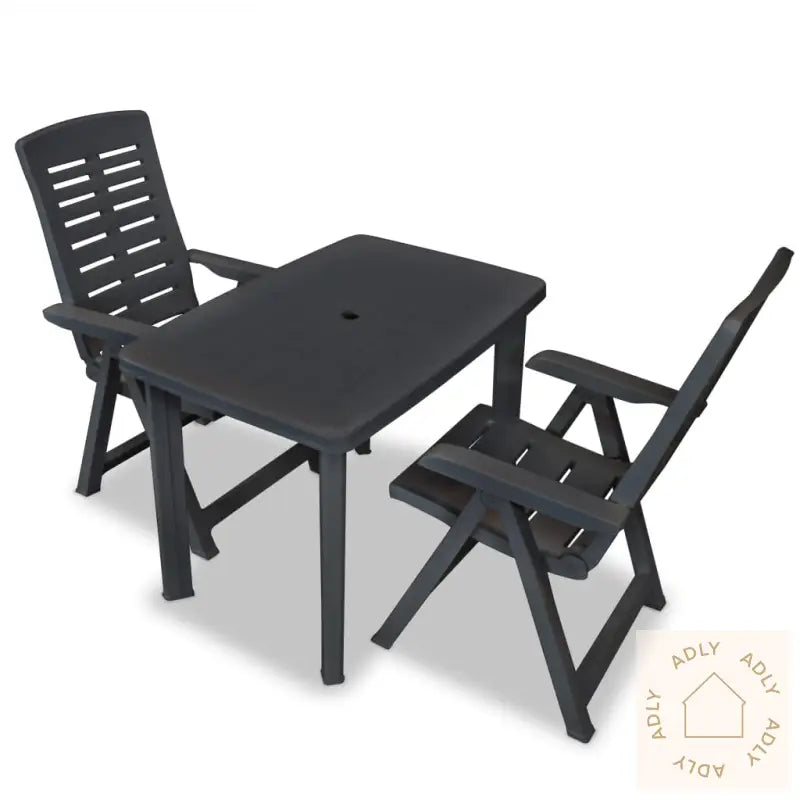 Bistrosett 3 Deler Plast Antrasitt