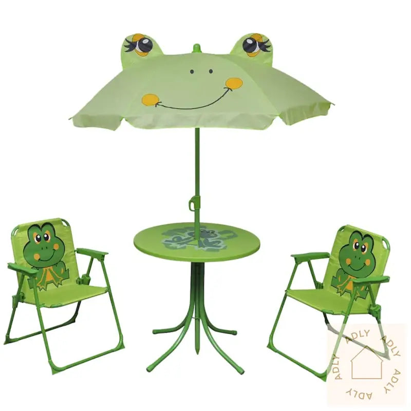 Hagegruppe Til Barn Med Parasoll 3 Deler Grønn