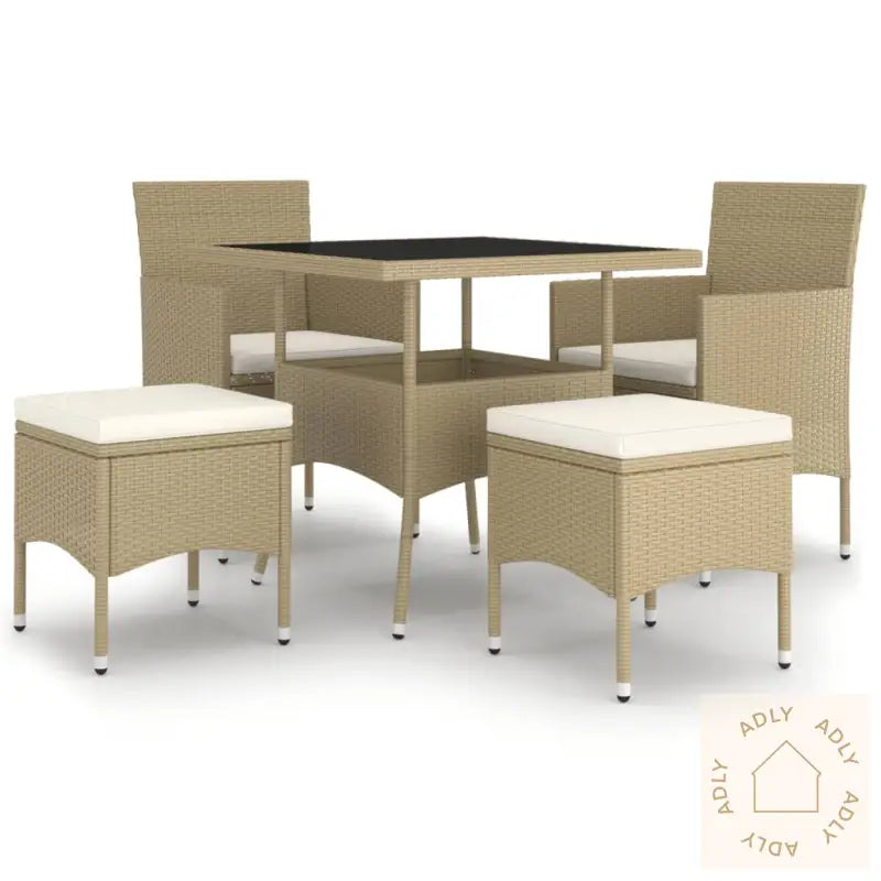 Hagespisegruppe 5 Deler Polyrotting Beige