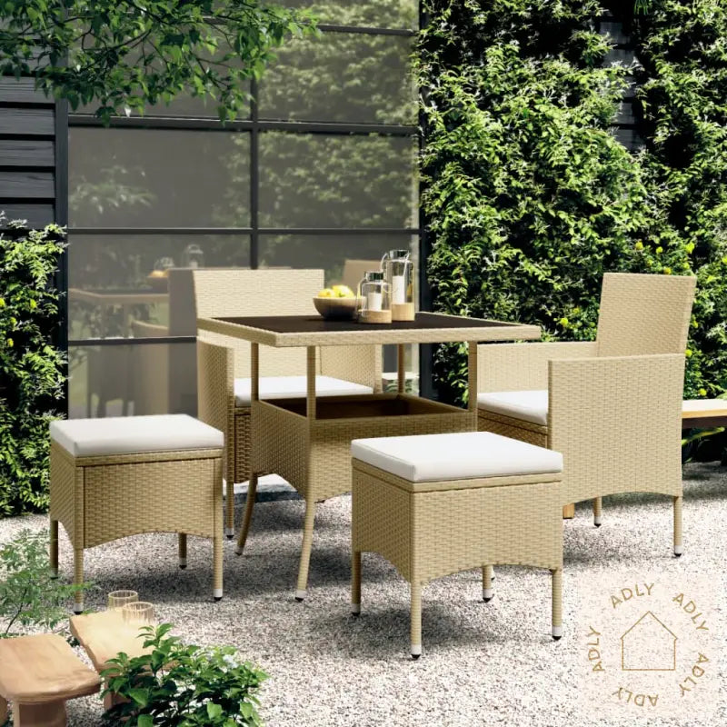 Hagespisegruppe 5 Deler Polyrotting Beige