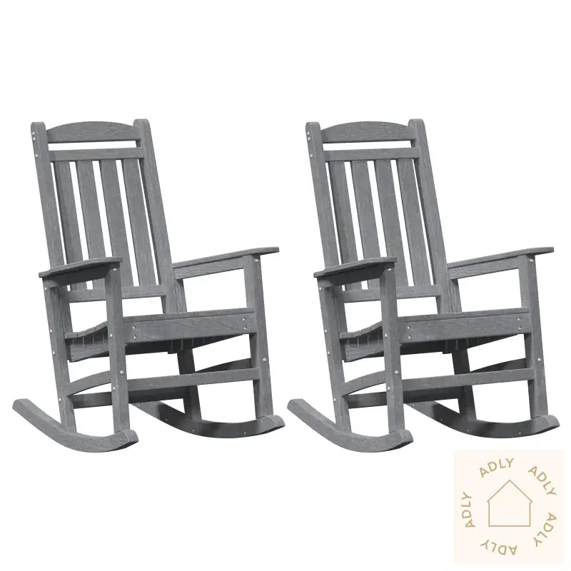 Hagemøbel Gyngestoler 2 Stk Lysegrå 70X92X107.5 Cm Hdpe
