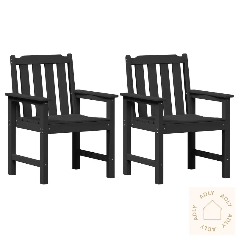 Hagemøbler 2 Stk Svart Hdpe