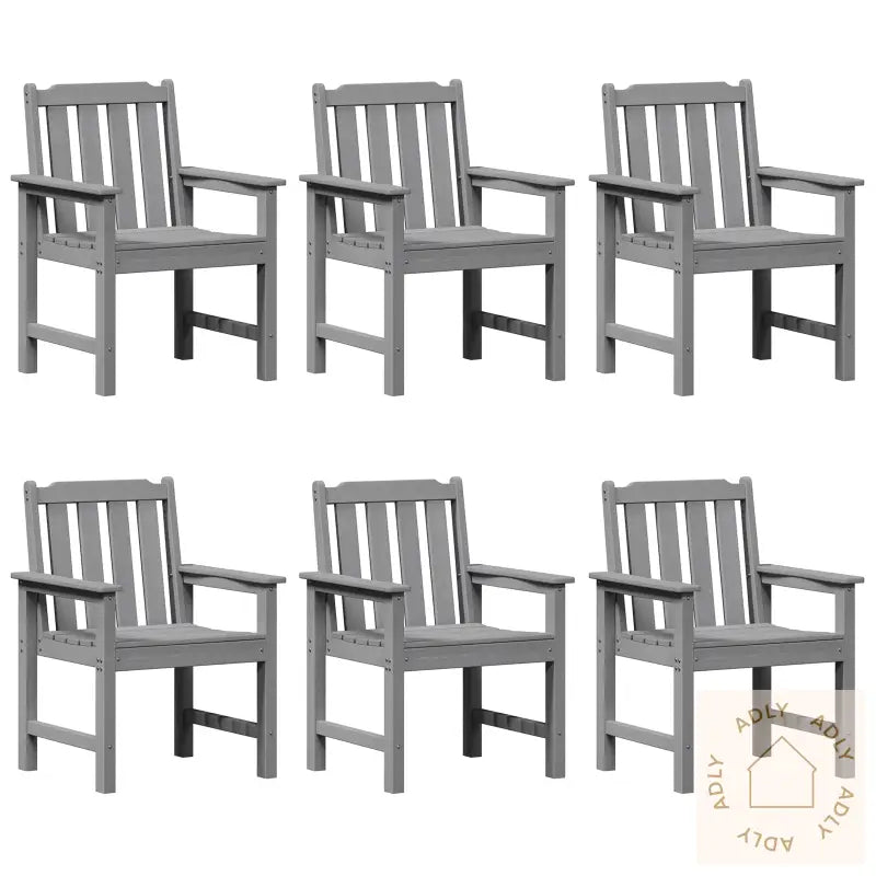 Hage-Spisestoler 6 Stk Lysegrå 65,5X55,5X88 Cm Hdpe