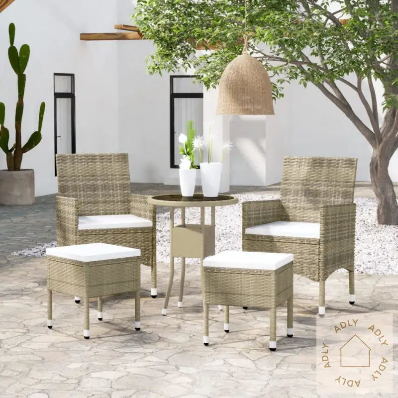 Hagesofagruppe 5 Deler Polyrotting Beige